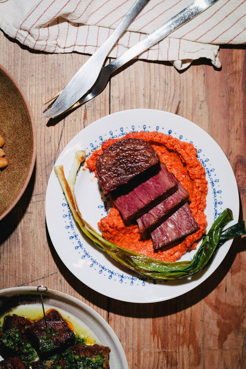 Vegan Steak with Romesco Sauce