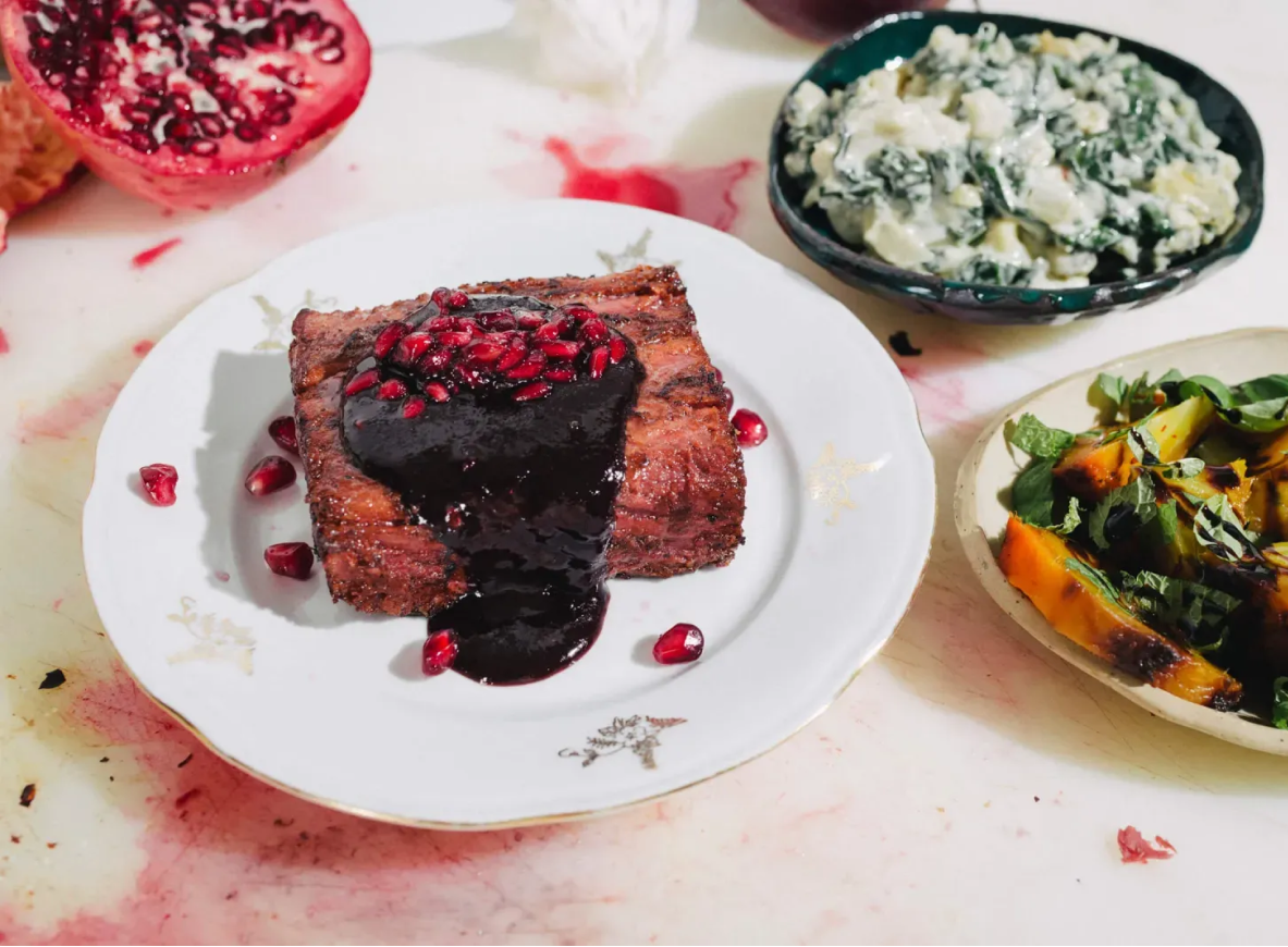 Filet with Pomegranate Bordelaise