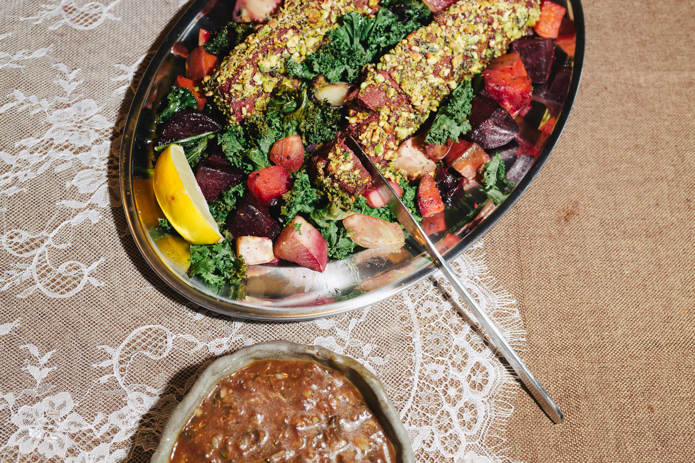 Pistachio-Crusted Meat Logs