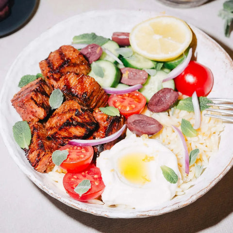 Pulled Pork BaguetteMediterranean Salad Bowl